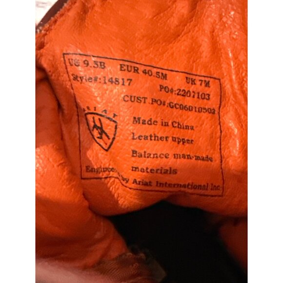 Ariat Fatbaby Ostrich Print Western Boots 9.5 B Brown & Teal Leather - Picture 7 of 13